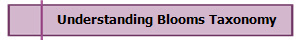 Understanding Blooms Taxonomy